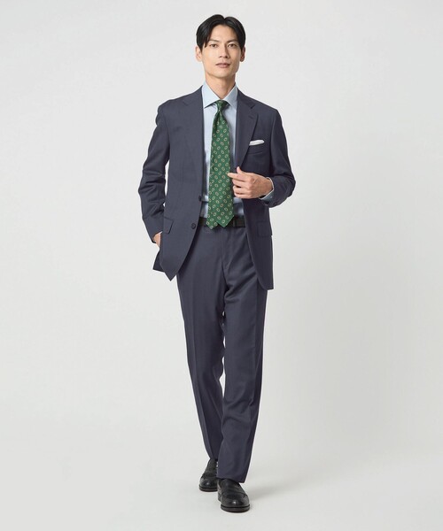 green label relaxing（グリーンレーベルリラクシング）の「DRAGO ミニヘリンボーン CLS ノープリーツ スーツパンツ（スーツパンツ・メンズ・ネイビー/ベージュ・72/76/84/80/92/88）」の3枚目の写真