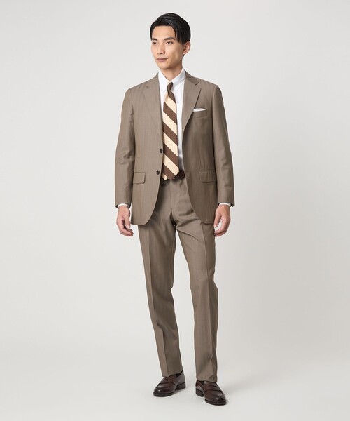 green label relaxing（グリーンレーベルリラクシング）の「DRAGO ミニヘリンボーン CLS ノープリーツ スーツパンツ（スーツパンツ・メンズ・ネイビー/ベージュ・72/76/84/80/92/88）」の4枚目の写真