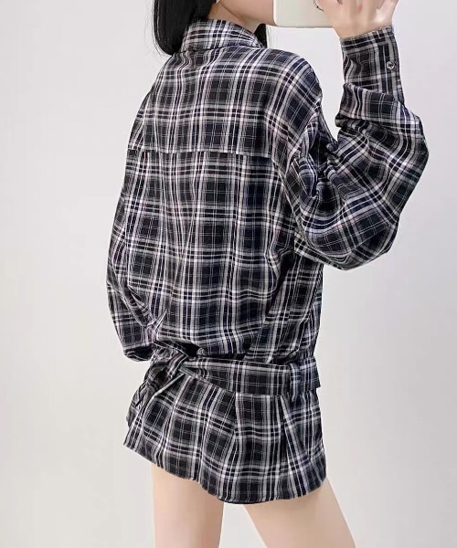 gossip!ロサンゼルス(ゴシップロサンゼルス)の「ベルト付きヴィンテージ チェックシャツ(シャツ/ブラウス・レディース・チェック・M)」の6枚目の写真