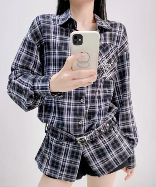 gossip!ロサンゼルス(ゴシップロサンゼルス)の「ベルト付きヴィンテージ チェックシャツ(シャツ/ブラウス・レディース・チェック・M)」の3枚目の写真