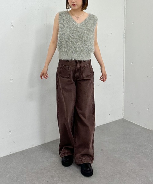 archives（アルシーヴ）の「メランジフェザーニットベスト（ベスト・レディース・モカ/グレー/ブラウン/アイボリー・MEDIUM）」の12枚目の写真