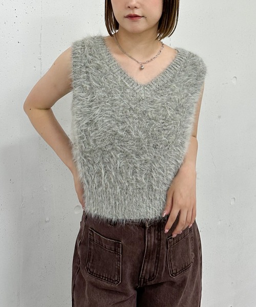 archives（アルシーヴ）の「メランジフェザーニットベスト（ベスト・レディース・モカ/グレー/ブラウン/アイボリー・MEDIUM）」の22枚目の写真