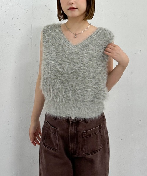 archives（アルシーヴ）の「メランジフェザーニットベスト（ベスト・レディース・モカ/グレー/ブラウン/アイボリー・MEDIUM）」の21枚目の写真