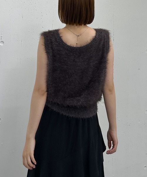 archives（アルシーヴ）の「メランジフェザーニットベスト（ベスト・レディース・モカ/グレー/ブラウン/アイボリー・MEDIUM）」の9枚目の写真