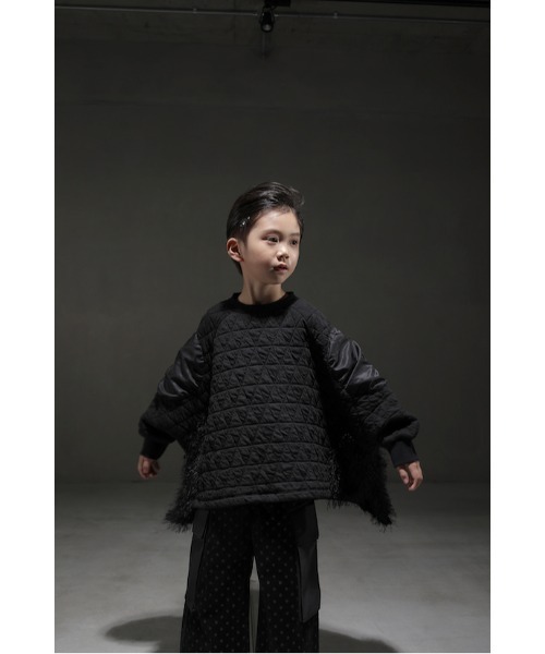 garcon la raison(ギャルソン・ラ・レゾン)の「ドルマンキルトトレーナー(キッズ)(Tシャツ/カットソー・キッズ・ブラック・130cm)」の4枚目の写真
