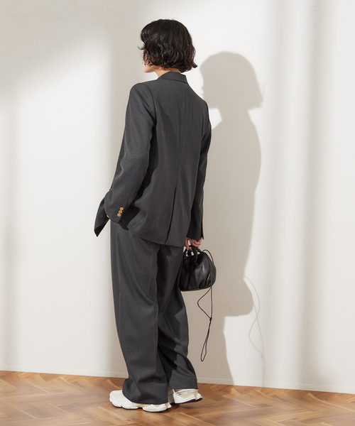 journal standard L'essage（ジャーナルスタンダードレサージュ）の「《追加》ウールトリコチン ワイドパンツ（スラックス・レディース・グレー/ネイビー・36/38）」の3枚目の写真