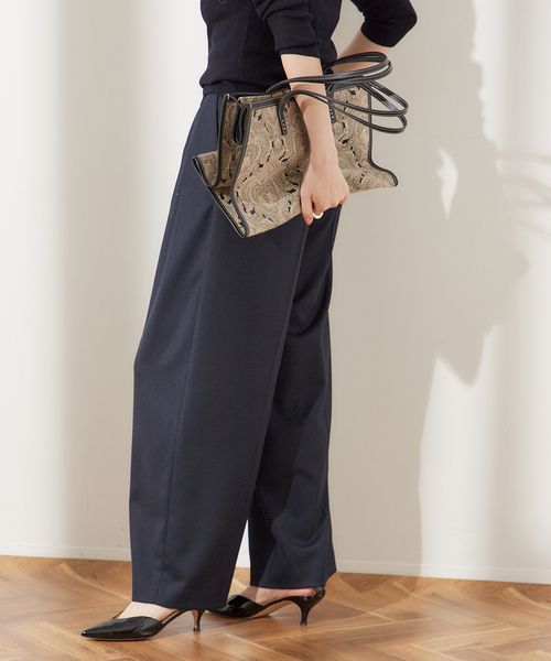 journal standard L'essage（ジャーナルスタンダードレサージュ）の「《追加》ウールトリコチン ワイドパンツ（スラックス・レディース・グレー/ネイビー・36/38）」の5枚目の写真