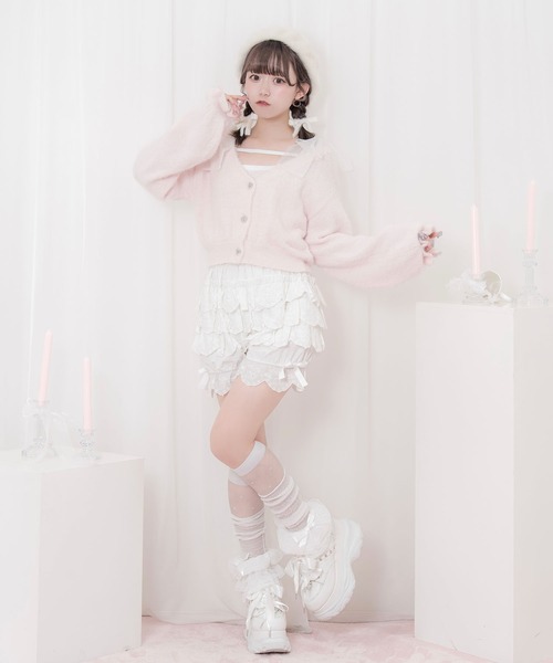 セール】フェザーニットカーディガンキャミセット（カーディガン