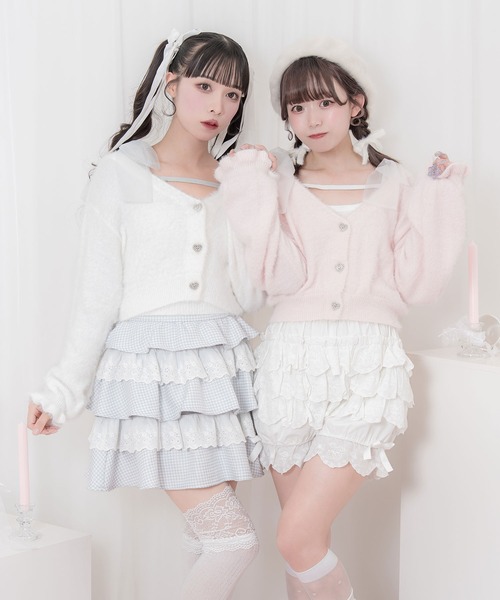 セール】フェザーニットカーディガンキャミセット（カーディガン