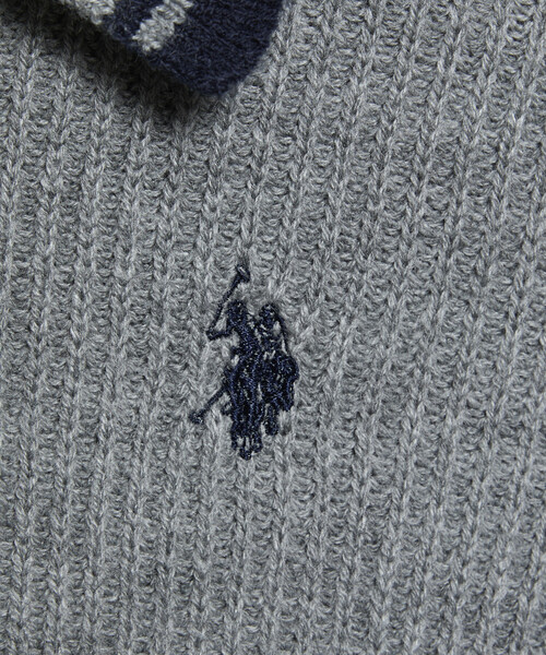 U.S. POLO ASSN.（ユーエスポロアッスン）の「U.S. POLO ASSN. × PUBLUX/ユーエスポロアッスン 襟ライン入り ドライバーズニット　限定展開（カーディガン/ボレロ・レディース・ベージュ/ネイビー/グレー/ブラック・ﾌﾘ-）」の14枚目の写真