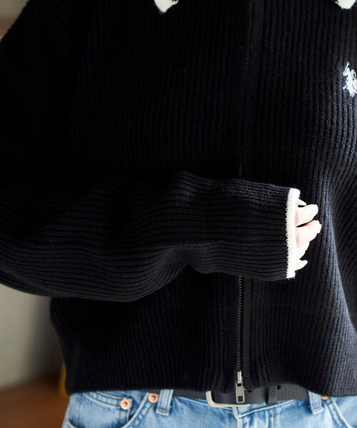 U.S. POLO ASSN. × PUBLUX/ユーエスポロアッスン 襟ライン入り