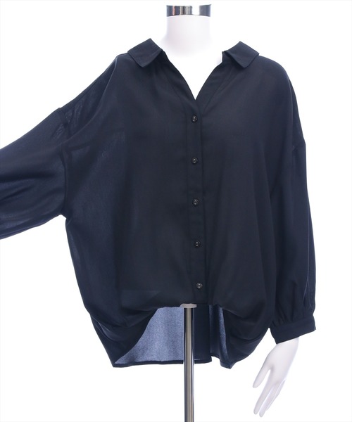 CLEAR BASIC（クリアベーシック）の「バックレースアップ裾タック七分袖ブラウス[オフィスカジュアル 着回し抜群 大人]（シャツ/ブラウス・レディース・オフホワイト/グレー系その他/ブラック/ブルー系その他/ベージュ系その他/ホワイト系その他・F）」の19枚目の写真