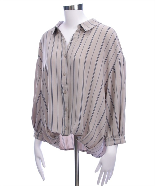 CLEAR BASIC（クリアベーシック）の「バックレースアップ裾タック七分袖ブラウス[オフィスカジュアル 着回し抜群 大人]（シャツ/ブラウス・レディース・オフホワイト/グレー系その他/ブラック/ブルー系その他/ベージュ系その他/ホワイト系その他・F）」の20枚目の写真