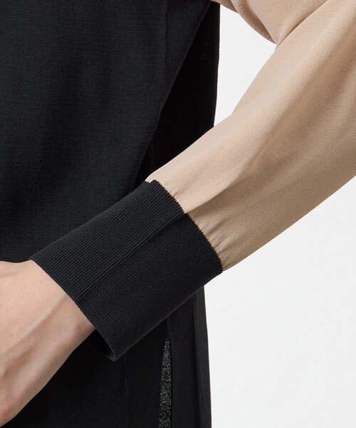 amaca（アマカ）の「バルキーレーヨンチュニックニット（ニット/セーター・レディース・ワイン/オフホワイト/ベージュ・38）」の10枚目の写真