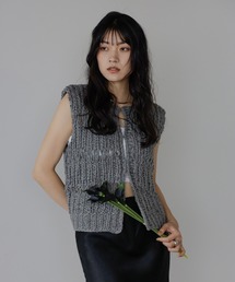 ENC（エンク）の「mixed yarn hand knit vest / ミックス糸ハンドニットベスト（ベスト）」