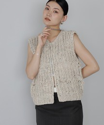 ENC（エンク）の「mixed yarn hand knit vest / ミックス糸ハンドニットベスト（ベスト）」