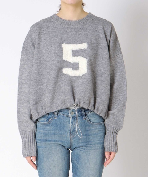 Three Four Time（ｽﾘｰﾌｫｰﾀｲﾑ）の「ジャガードナンバーロゴショートプルオーバー（スウェット・レディース・オフホワイト/グレー・FREE）」の15枚目の写真