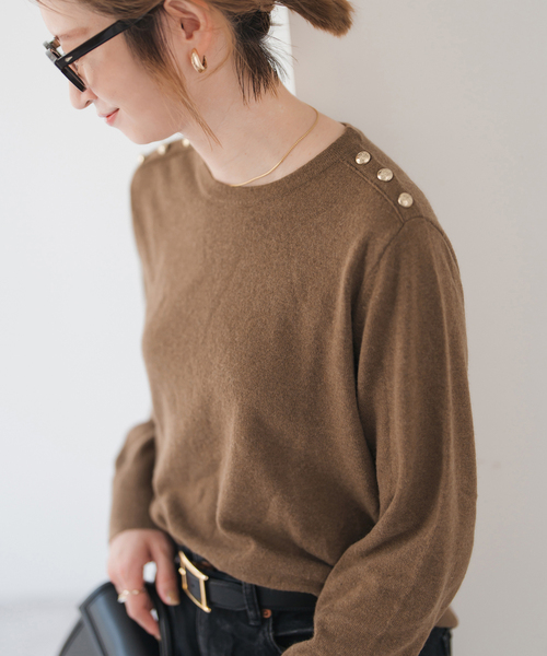 セール】VIS/Wショルダーボタンプルオーバー（ニット/セーター