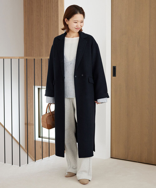 追加》souple woolダブルフェイスチェスターコート（チェスター