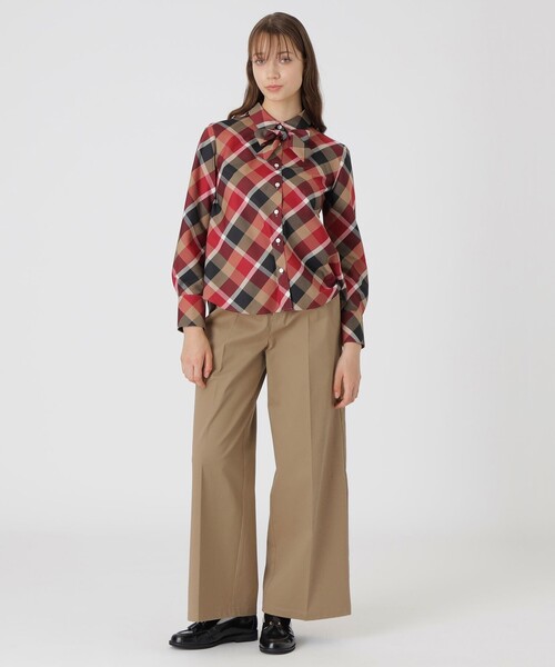 BLUE LABEL CRESTBRIDGE(ブルーレーベルクレストブリッジ)の「ハイウエストワイドパンツ(その他パンツ・レディース・ベージュ/ブラック・36/38)」の10枚目の写真