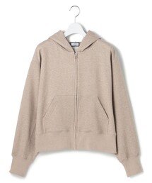 【WOMEN】ラメ裏毛ジップアップ フーディ