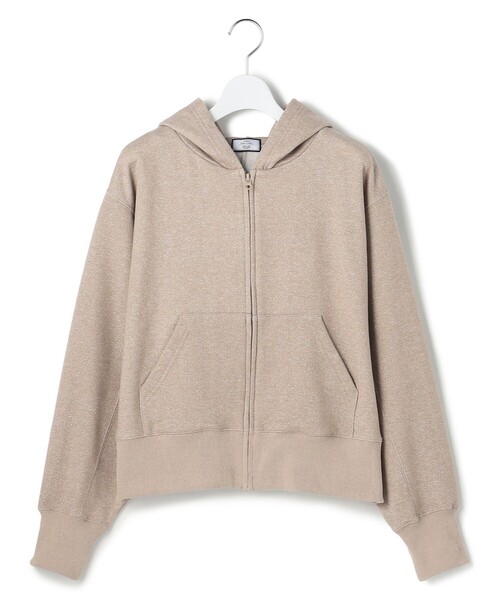 J.PRESS YORK STREET（ジェイプレスヨークストリート）の「【WOMEN】ラメ裏毛ジップアップ フーディ（Tシャツ/カットソー・レディース・ライトグレー系/ブラウン系・F）」の2枚目の写真