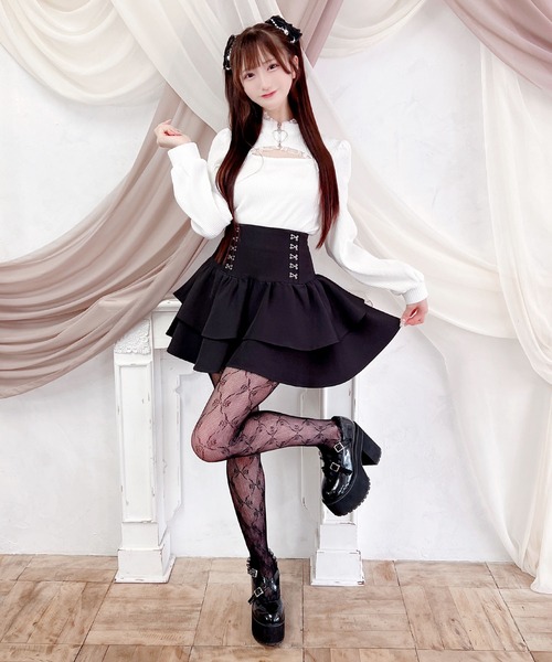 MA*RS(アメーバーマーズ)の「ハートZIPテレコトップス(Tシャツ/カットソー・レディース・ホワイト/ブラック・FREE)」の10枚目の写真