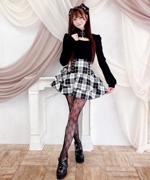 MA*RS(アメーバーマーズ)の「ハートZIPテレコトップス(Tシャツ/カットソー・レディース・ホワイト/ブラック・FREE)」の6枚目の写真