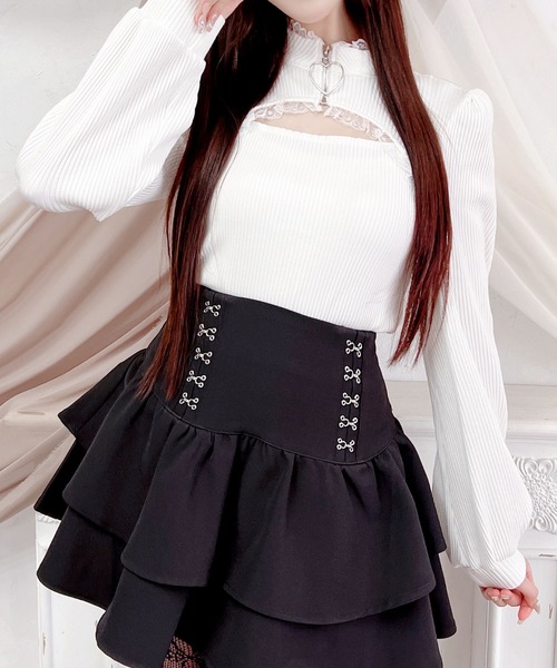 MA*RS(アメーバーマーズ)の「ハートZIPテレコトップス(Tシャツ/カットソー・レディース・ホワイト/ブラック・FREE)」の20枚目の写真