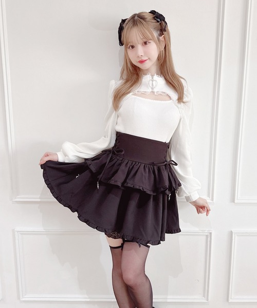 MA*RS(アメーバーマーズ)の「ハートZIPテレコトップス(Tシャツ/カットソー・レディース・ホワイト/ブラック・FREE)」の12枚目の写真