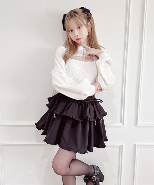 MA*RS(アメーバーマーズ)の「ハートZIPテレコトップス(Tシャツ/カットソー・レディース・ホワイト/ブラック・FREE)」の13枚目の写真