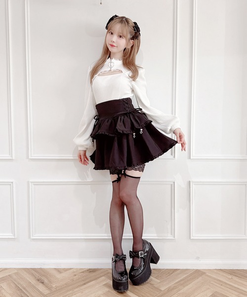 MA*RS(アメーバーマーズ)の「ハートZIPテレコトップス(Tシャツ/カットソー・レディース・ホワイト/ブラック・FREE)」の14枚目の写真