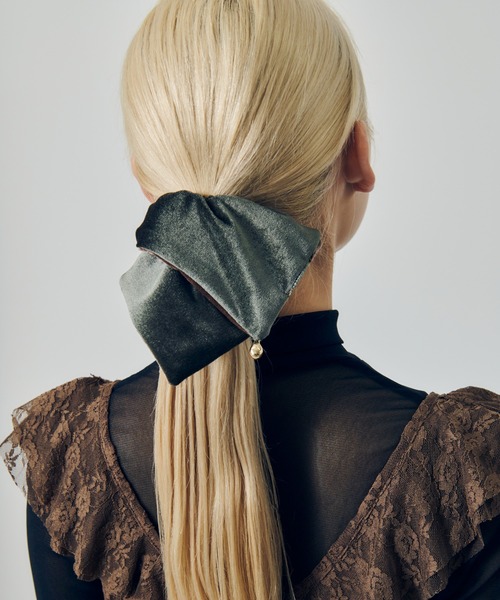 ジュジュ バイカラー ベロア スクエア ビッグ シュシュ（シュシュ）｜GOLDY