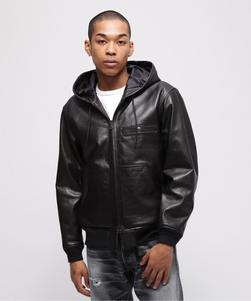 AVIREX（アヴィレックス）の「GOAT VEGE HOODED JACKET / ゴート ベジ フーデッド ジャケット / AVIREX / アヴィレックス（ブルゾン・メンズ・ブラウン/ブラック・MEDIUM/XX-LARGE/X-LARGE/LARGE）」の4枚目の写真