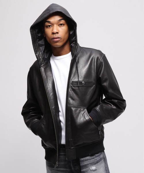 AVIREX（アヴィレックス）の「GOAT VEGE HOODED JACKET / ゴート ベジ フーデッド ジャケット / AVIREX / アヴィレックス（ブルゾン・メンズ・ブラウン/ブラック・MEDIUM/XX-LARGE/X-LARGE/LARGE）」の5枚目の写真