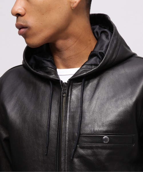 AVIREX（アヴィレックス）の「GOAT VEGE HOODED JACKET / ゴート ベジ フーデッド ジャケット / AVIREX / アヴィレックス（ブルゾン・メンズ・ブラウン/ブラック・MEDIUM/XX-LARGE/X-LARGE/LARGE）」の12枚目の写真