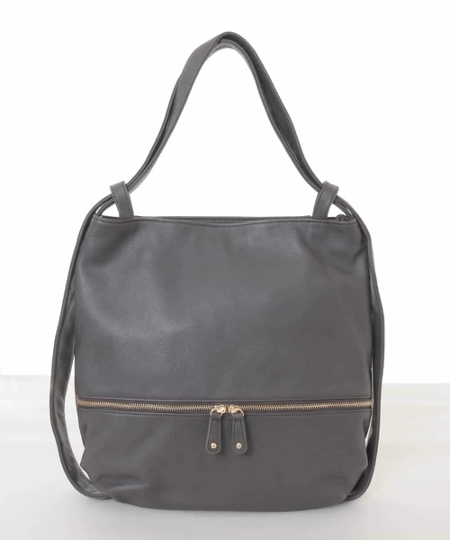 MK MICHEL KLEIN（エムケーミッシェルクラン）の「[2WAY/A4収納可]カウレザー変形トートバッグ（トートバッグ・レディース・ブラウン/ブラック・00）」の3枚目の写真