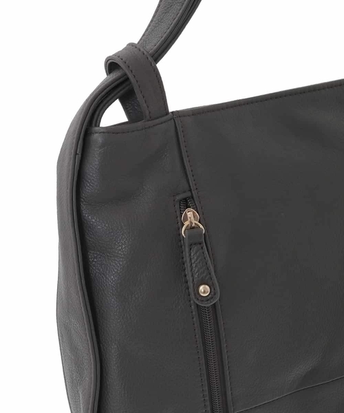 MK MICHEL KLEIN（エムケーミッシェルクラン）の「[2WAY/A4収納可]カウレザー変形トートバッグ（トートバッグ・レディース・ブラウン/ブラック・00）」の8枚目の写真