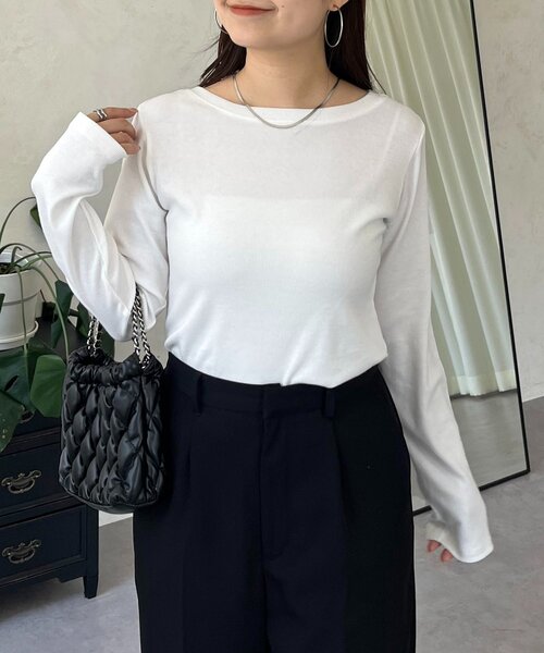 prose verse（プロズヴェール）の「【選べるネックライン】バックメタルリブロンT（Tシャツ/カットソー・レディース・ホワイト系その他/ブラック系その他/ブラック系その他2/ホワイト系その他2・LARGE/MEDIUM）」の3枚目の写真