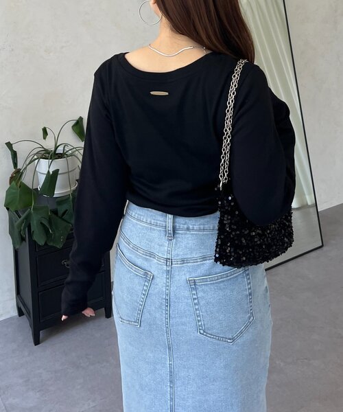 prose verse（プロズヴェール）の「【選べるネックライン】バックメタルリブロンT（Tシャツ/カットソー・レディース・ホワイト系その他/ブラック系その他/ブラック系その他2/ホワイト系その他2・LARGE/MEDIUM）」の9枚目の写真