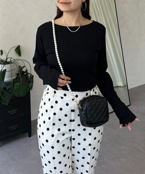 prose verse（プロズヴェール）の「【選べるネックライン】バックメタルリブロンT（Tシャツ/カットソー・レディース・ホワイト系その他/ブラック系その他/ブラック系その他2/ホワイト系その他2・LARGE/MEDIUM）」の16枚目の写真