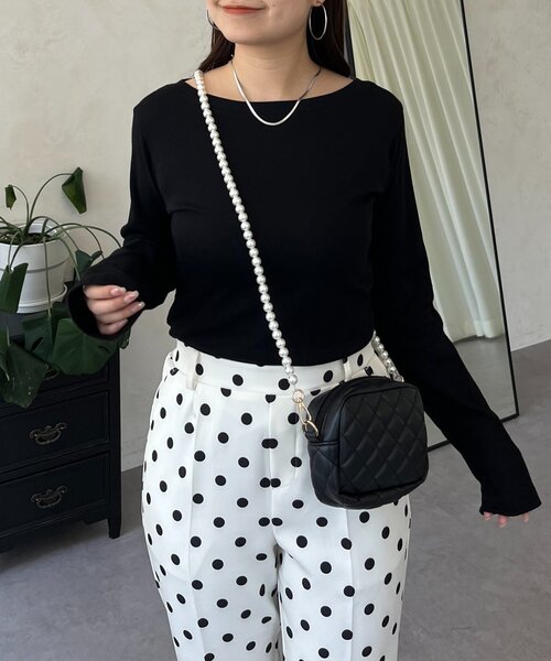 prose verse（プロズヴェール）の「【選べるネックライン】バックメタルリブロンT（Tシャツ/カットソー・レディース・ホワイト系その他/ブラック系その他/ブラック系その他2/ホワイト系その他2・LARGE/MEDIUM）」の18枚目の写真