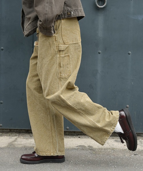 19oz ヴィンテージ加工 ワイドストレート 高密度ペインターダック