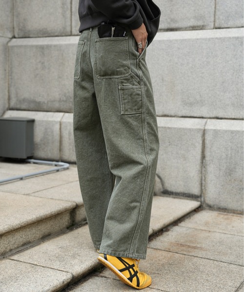 19oz ヴィンテージ加工 ワイドストレート 高密度ペインターダック