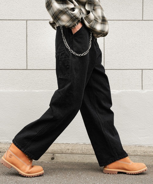 19oz ヴィンテージ加工 ワイドストレート 高密度ペインターダック