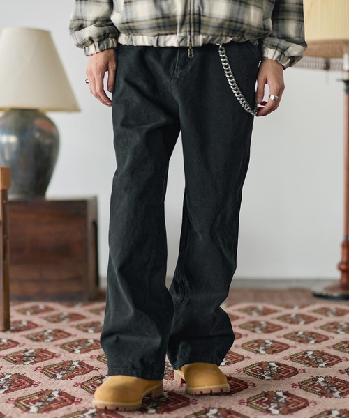 19oz ヴィンテージ加工 ワイドストレート 高密度ペインターダック