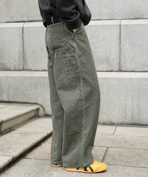 Bleme（ブレム）の「19oz ヴィンテージ加工 ワイドストレート 高密度ペインターダックパンツ（チノパンツ・メンズ・ブラック/カーキ/ベージュ・S/M/L/XL）」の21枚目の写真