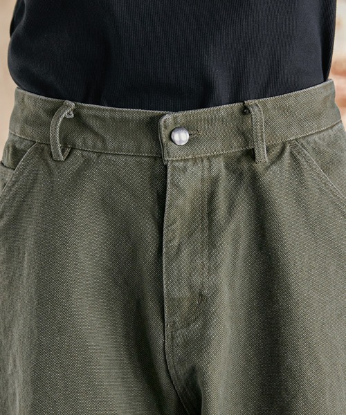 Bleme（ブレム）の「19oz ヴィンテージ加工 ワイドストレート 高密度ペインターダックパンツ（チノパンツ・メンズ・ブラック/カーキ/ベージュ・S/M/L/XL）」の15枚目の写真
