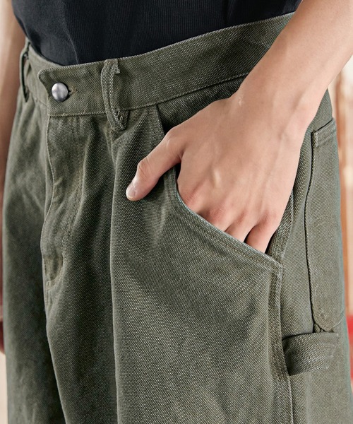 Bleme（ブレム）の「19oz ヴィンテージ加工 ワイドストレート 高密度ペインターダックパンツ（チノパンツ・メンズ・ブラック/カーキ/ベージュ・S/M/L/XL）」の16枚目の写真