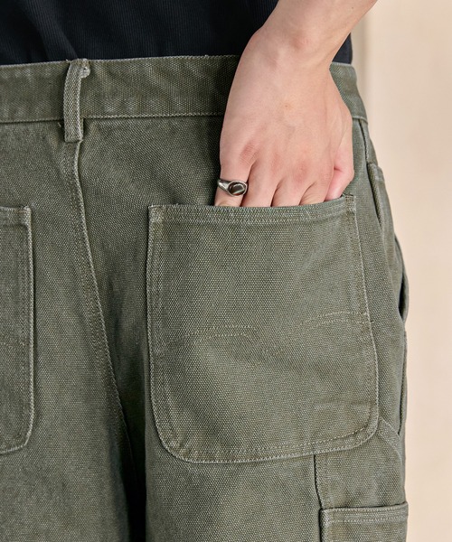 Bleme（ブレム）の「19oz ヴィンテージ加工 ワイドストレート 高密度ペインターダックパンツ（チノパンツ・メンズ・ブラック/カーキ/ベージュ・S/M/L/XL）」の18枚目の写真